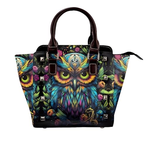 Sac en bandoulière chouette aux finitions et yeux colorés raffinés
