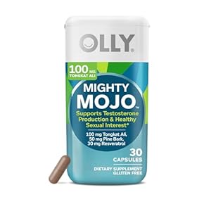 OLLY Mighty Mojo, Tongkat Ali, Resveratrol & Pine Bark, Testosterone with Antioxidant Support, Supplement for Men, 30 Count