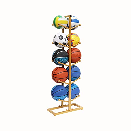 Étagère porte-balles de basket-ball et football en métal noir style industriel pour salle de sport