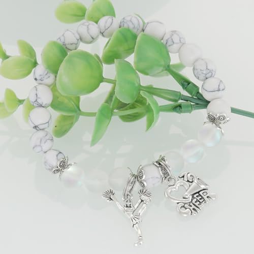 HUTIMY Cheer Bracelet Beads Bracelets Gifts Ideas for Cheer Team Jewelry Teens Cheerleading Bracelet 6