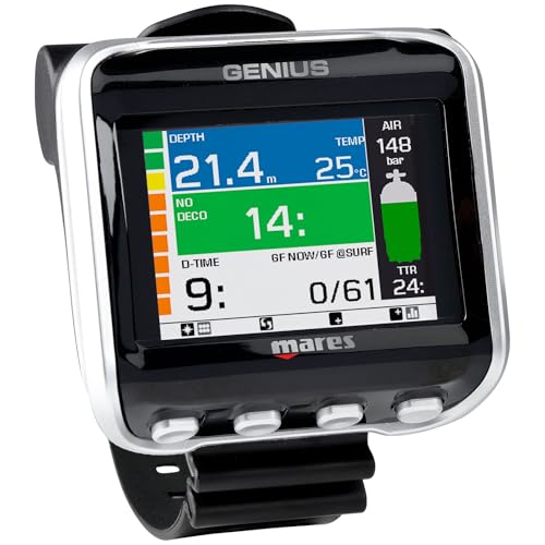 Mares Genius Scuba Dive Computer | Ergonomic Wrist-Mounted Underwater Diving