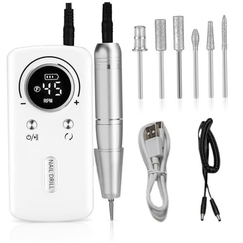 Kit de Taladro Eléctrico para Uñas 45000RPM Recargable miniatura 1