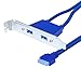 Kingwin USB 3.0 PCI Bracket Cable with Dual Ports, 20-Pin to USB 3.0 Adapter for Motherboard, 5Gbps High-Speed Data Transfer, for Desktop PC, Back Panel Mount