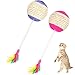 Jinlaili 2 Pièces Balle en Sisal Chat, Jouets Chat Boules en Sisal avec Plume, 7 CM Chat Jouet Balles, Interactif Jouet Balles pour Chat, Balle de Sisal Animaux de Compagnie, Balle de Sisal pour Chats