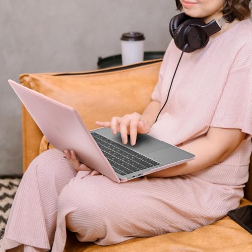 Image of BlueSwan Anti-Cracking Case for MacBook Air 13 inch, M5 2026 M4 M3 M2 2025-2022 A3449 A3240 A3113 A2681, Drop Protection Soft TPU Bumper PC Base for Air 13.6 inch, Frosted Pink