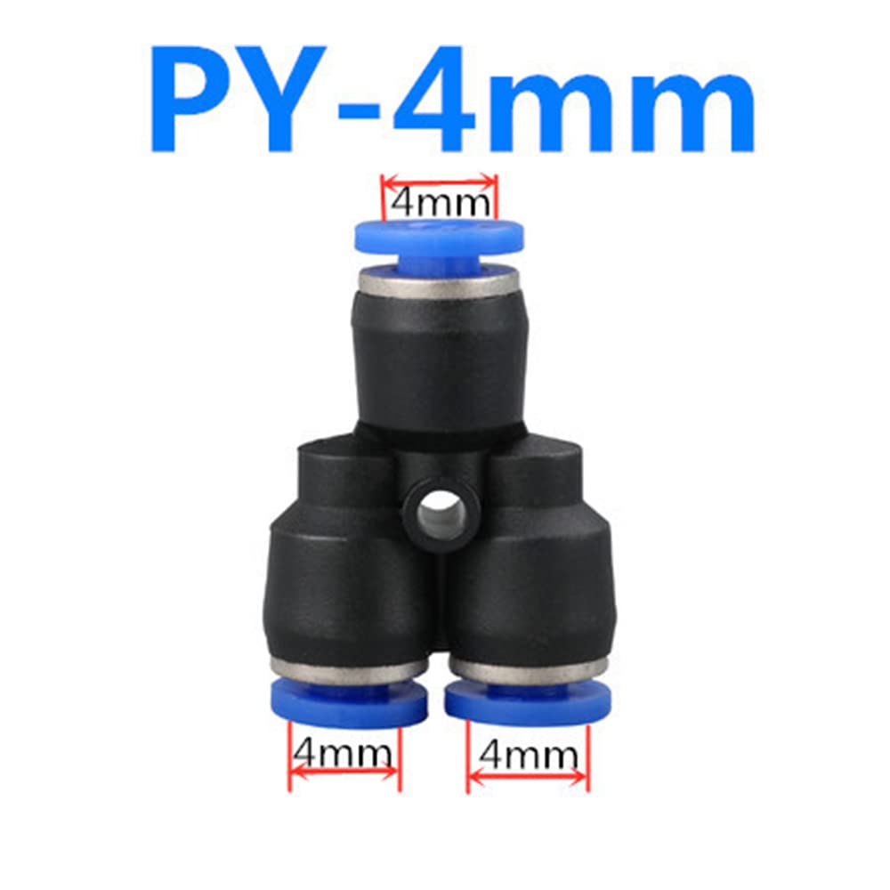 ezqnirk 1PCS Pipe Fittings Plastic Pneumatic Connector Fitting Quick Push for Air Water Connecting,PY-4