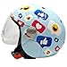 BHR Casco Moto Demi-Jet Bambino 816 BABY | Casco Moto Bambino Omologato ECE | Casco Scooter per Bambini e Bambine con Visiera Antigraffio, Sgancio Micrometrico & Design Moderno | Social | M