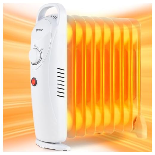YOEVU | Radiador de aceite | 1000W, 9 elementos, blanco, 42x13x42cm | Protección contra sobrecalentamiento, diseño compacto, eficiencia energética | Calefacción portátil