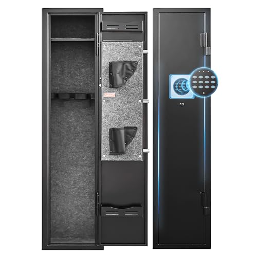 Marcree 1-2 Gun Safe for Rifles, Small Rilfe Safe with Removable Shelf, Digital Gun Cabinets for