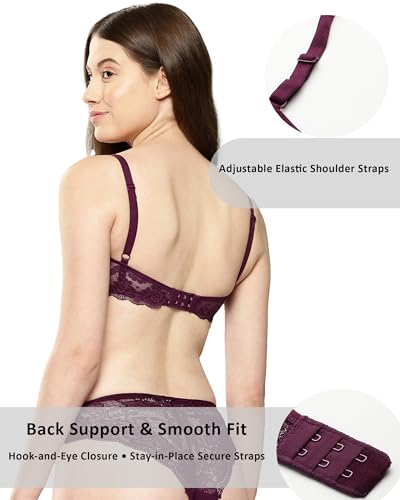 Image of LEADING LADY Women Bra | Non Padded | Non Wired | Full Coverage | T-Shirt Bra | Lace Style Adjustable Straps | Every Day Bra