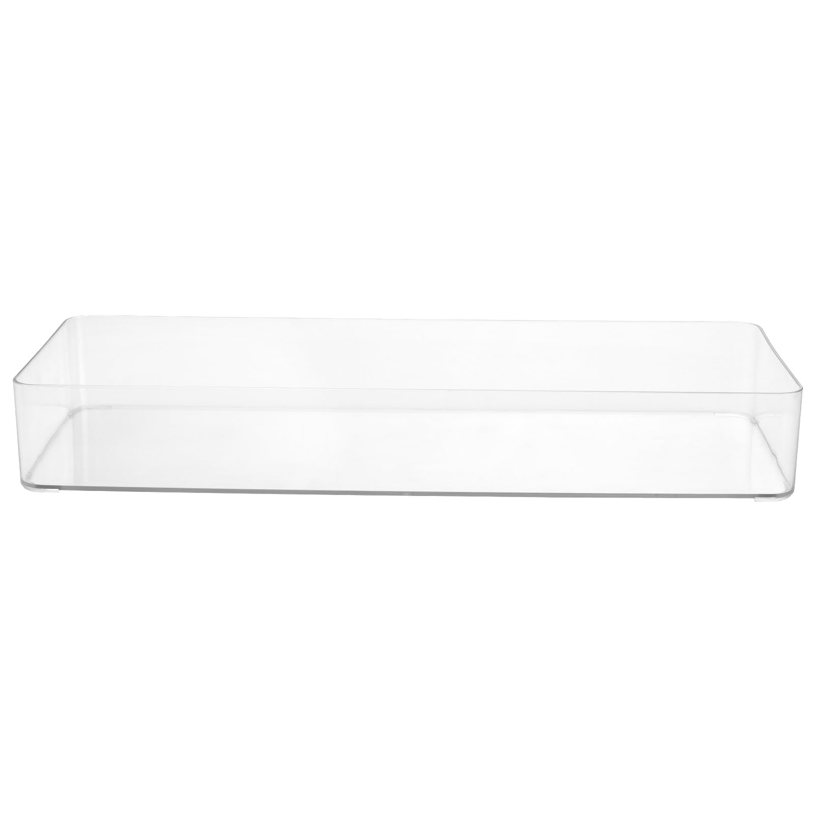 ZOENHOU Paquete de 4 organizadores de cajones grandes de 40 x 15 x 5,8 cm, cajones de almacenamiento de plástico transparente, bandejas organizadoras de cajones transparentes versátiles para cocina,