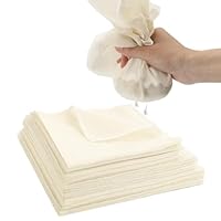 13 Stück Passiertuch Wiederverwendbar, 5 Käsetuch 50×50cm, 3 Cheesecloth 45×45cm, 5 Ungebleichtes Abseihtuch 40×40cm, Leinentuch aus Baumwolle mit Vernähten Ecken für Lebensmittelfiltration