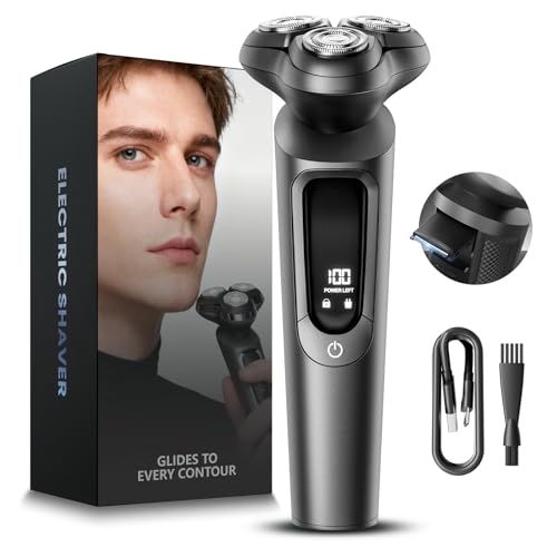 Image of Electric Razor for Men, 3D Flex Blades with Pop-Up Trimmer, LED Display, Travel Lock, Wet & Dry Shave, Grisaille Gray