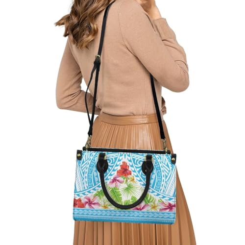 Bolso bandolera para mujer, grande, estilo hawaiano, con asa superior y tipo mensajero miniatura 2