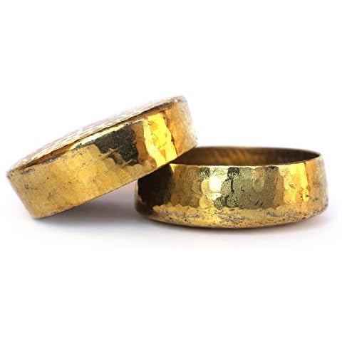 De Kulture Works™ Hand Made Pure Brass Candle Bowl Set Of 2 - 2.3X0.75 DH (Inches) (Gold) Cover
