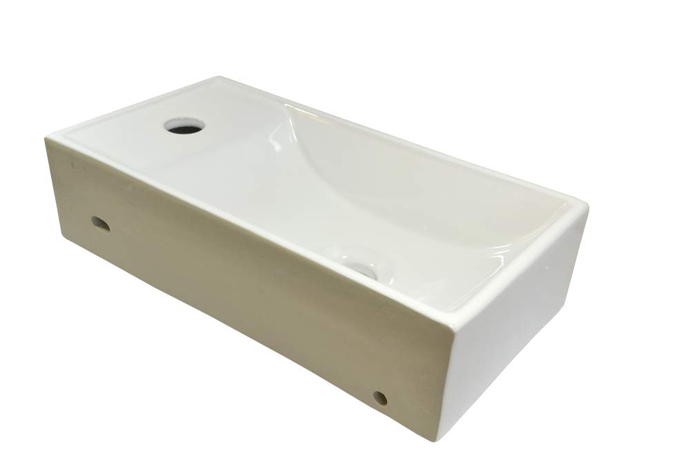41x21,5cm - Lavabo de cerámica baño,rectangular,Lavabo sobre encimera,Lavamanos Cuarto de Baño, tamaño pequeño,lavabo suspendido