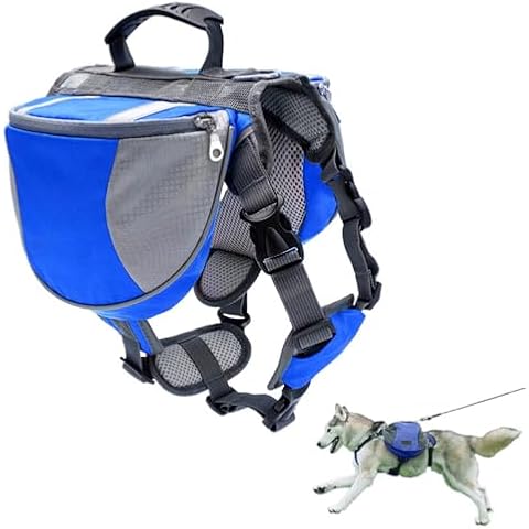 Cyrank Adjustable Dog Backpack Harness for Hiking Cover