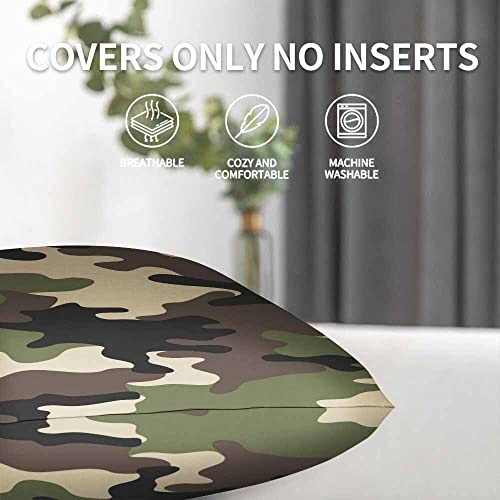 Beabes MJ-PC-A067 Pillow Cases Fashion Black Brown Green Camo Seamless Pattern Pack Of 2,Decorative Throw Pillow Covers thumb #4