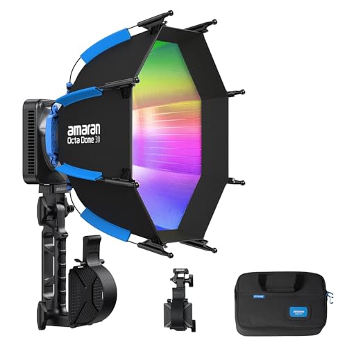 Aputure Amaran Ray 120c RGB �r�f�I���C�g�A120W �|�[�^�u���X�^�W�I�B�e���C�g CCT 1800K-20000K �\�t�g�{�b�N�X���|�[�^�u���o�b�O�t�� YouTube�ATikTok�A���C�u�z�M�A�������AVlog�p (Ray 1
