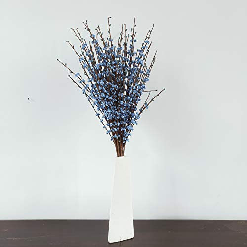 10pcs Artificial Flowers Fake Flower Faux Tall Flowers Branches Long Stems for Vase Wedding Home Office Party Hotel Restaurant Decoration (Blue)
