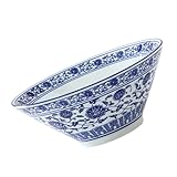 Tofficu Vintage Ramen Bowl aus Keramik Blau Weiß 7 Zoll Schüssel für Nudelsuppe und Salat Praktische Küchenausstattung für Familie und Gastronomie