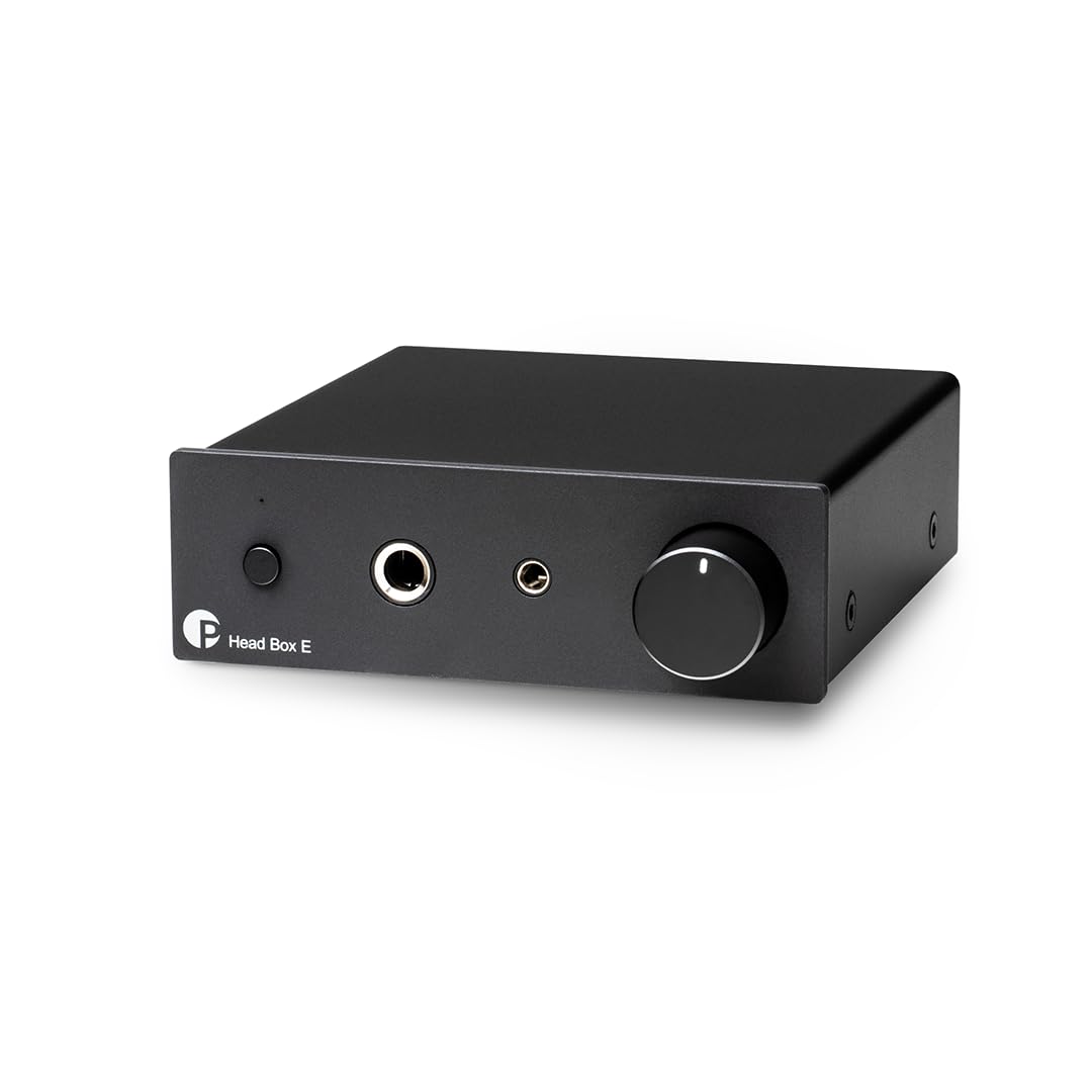 Pro-Ject Head Box E Micro High End Amplificatore per cuffie (nero) | Amplificatore stereo Hi-Fi discreto con potenza di 665 mW, alloggiamento interamente in metallo, ideale per cuffie Hi-Fi