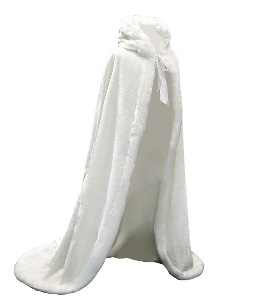 Capa Mujer con Capucha Pelo Abrigo Largo para Invierno Elegante Chal Disfraces Boda Fiesta Navidad Halloween