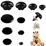 Josojoou 100 Stück Schwarz Häkel Sicherheitsnasen Für Häkeltiere Stofftiere Knopfaugen Für Häkeltiere Mit 100 Unterlegscheiben Kunstharz Puppennasen Für Gehäkelte Puppen Hunde Bären Herstellung