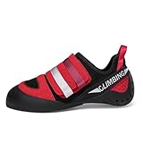 Pies de Gato Escalada Hombres y Mujeres,Zapatos de Escalada en Roca Profesionales,Ligera Antideslizantes Zapatillas de Deporte,FáCil De Poner Quitar,para interiores adolescentes y Principiantes