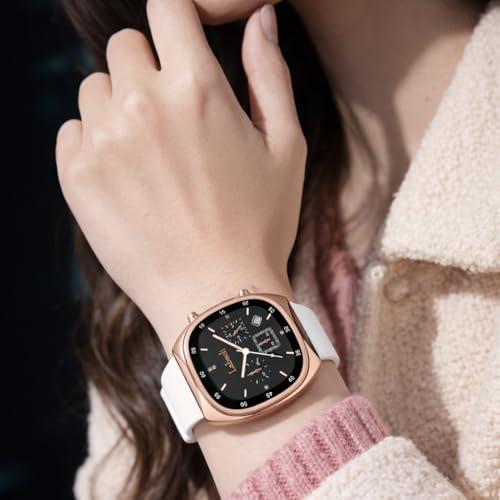 Image of Quadra 5681 Chronograph Watch for Women with Fashion-Led Dial Design, Silicone Strap Comfort, Luminous Hands & Date Display I Ladies & Girls | Casual, College, Everyday & Gifting