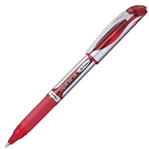 Pentel Energel Ballpoint Pen, 0.7mm Triangle Tip, Red Ink (BL57-B)