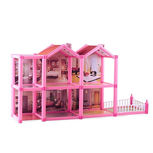 longrep Puppenhaus Dollhouse Kit Assembled Cabin Dreamhouse Für Kinder Weihnachtsgeburtstagsgeschenk, 69 x 18 x 37 cm