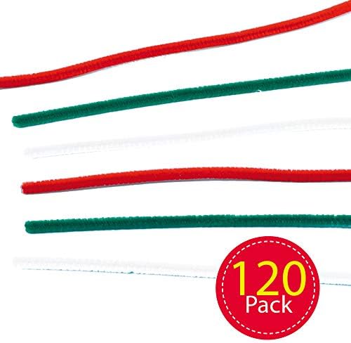 Baker Ross EX798 Christmas Pipe Cleaners Value Pack  Creative Art Supplies for Kids, Crafts and Decorations (Pack of 120)