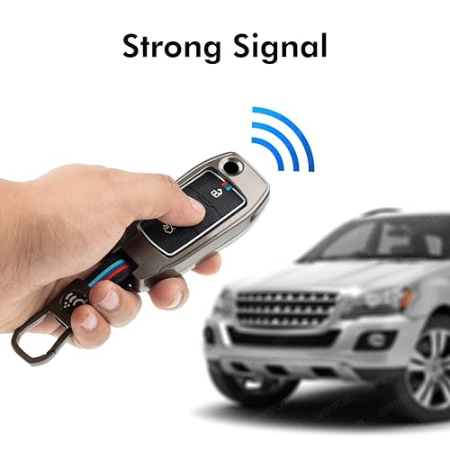 Image of SHOPOFLUX Metal Key Cover Compatible for Ford Endeavour | Figo | Aspire | Freestyle 3 Button Flip Key - Black