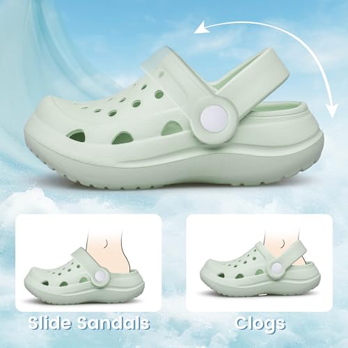 Image of vibdiv Boys Girls Clogs Kids Garden Shoes Unisex Child Cartoon Slides Sandals Beach Slipper Indoor Outdoor(Toddler /Little Kids /Big Kids)