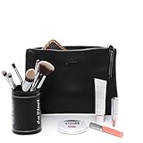 BACCINI Kosmetiktasche Mel aus Premium Leder I Schminktasche für Damen I Make-Up Tasche schwarz handgefertigt