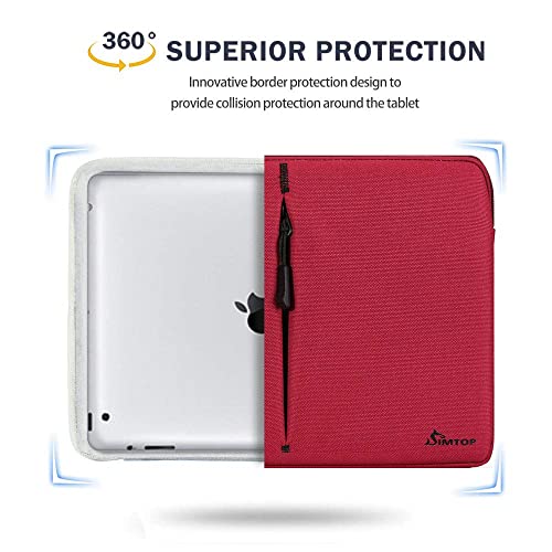 Image of MOCA 360 Protection 10.5-11 Inch Tablet Sleeve Case Bag for iPad 10.2'' /Ipad Air 4 10.9 Inch /Ipad Pro / 9.7 inch Ipad, Surface Go /Surface Pro, Galaxy Tab 10.5 /Xiaomi Pad 5 (9.7-11 Inch, Wine-Red)