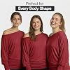 Crazy Girls Womens Long Sleeve One Off-Shoulder Plain Baggy Batwing Top UK8-24, Red, 3XL (UK 24-26) #3