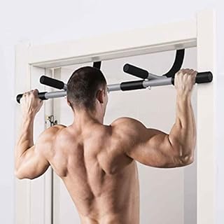 HOMCOM Pull up Bar Doorway, Door Frame Chin up Bar Push up Bar for Home Gym Upper Body Workout, No Drilling or Screws, Grey