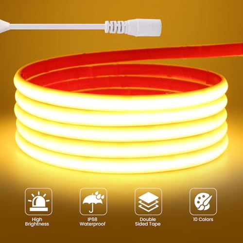 Tira LED KISUFU 12V COB IP68 Blanco Cálido Flexible miniatura 3