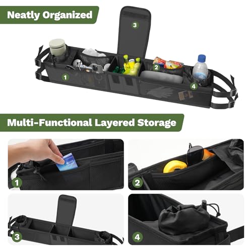 Mixsuper Golf Cart Storage Basket Foldable Removable Golf Cart Storage Organizer Universal Portable Fixed Storage Basket Net Pocket Zipper Golf Cart Accessories - Image 5