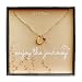 Tiny Gold Filled Ohm Necklace on Enjoy The Journey Card Dainty Om Pendant - Yoga Necklace