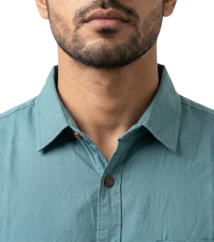 Image of Amazon Brand - INKAST Men Solid Cotton Shirt | Casual Wear | Basic Essential Plain Everyday & Office Wear | Full Sleeve | Regular Fit
