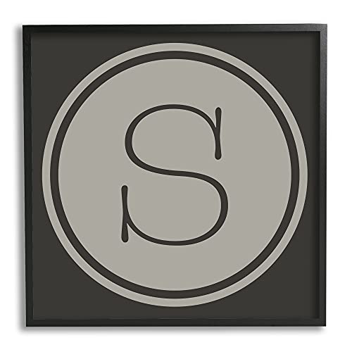Stupell Industries Modern S Initial Elevator Key Circular Shape Framed Wall Art