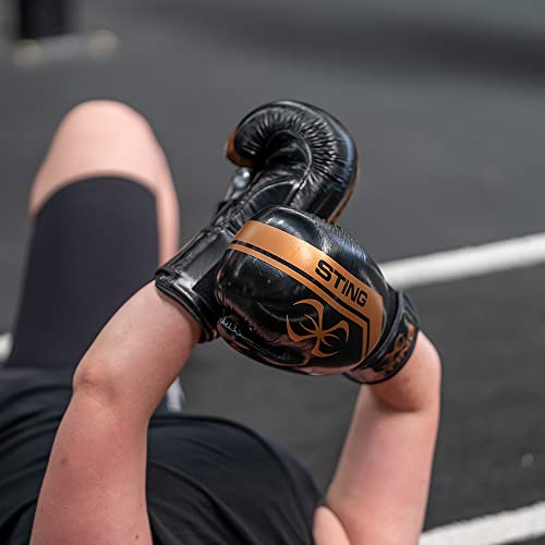 Image of STING Boxing - Armalite Boxing Gloves | for Competition & Training (16OZ, Black /Silver)