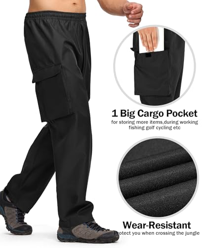 ZITY Men's Rain Over Pants Waterproof Heavy Duty Thick Hiking Pants Golf Pants with Lightweight Packable Bag4