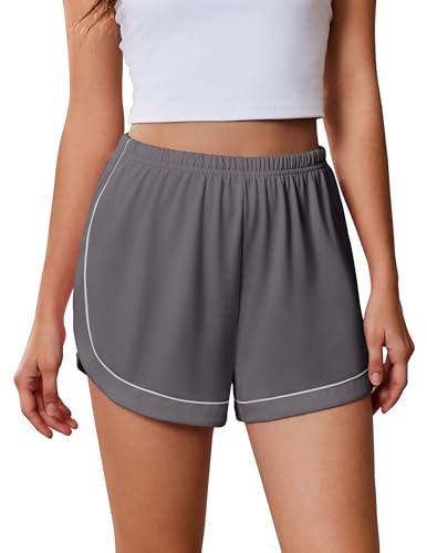 Image of Ekouaer Pajama Shorts Women Soft Sleep Shorts Casual Lounge Shorts Cute High Waist Pajama Bottom Comfy Split Side Pj Bottom