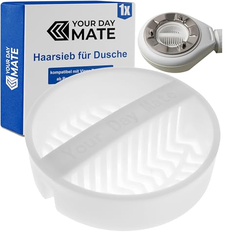 Haarsieb für Dusche, 1 Stück, Weiß, kompatibel mit Viega Tempoplex ab Baujahr 2006 bis Heute, Ersatz Tauchrohr Haarfänger Dusche für Modell 6961.96, 582 951, Haarfilter Siebeinsatz Duschablauf Siphon
