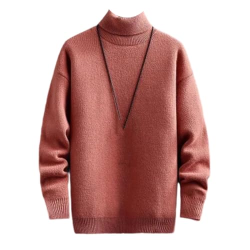 Men's Solid Color Turtleneck Sweater Korean Style Pullover Long Sleeve Casual Comfortable Warm Knit Top