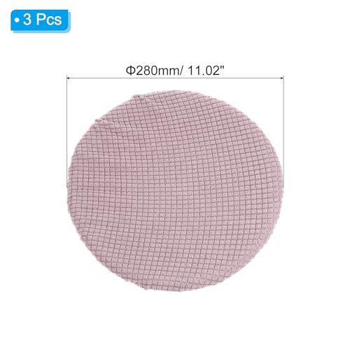 PATIKIL 11" Round Bar Stool Cover, 3 Pack Elastic Bar Stool Cover Washable Seat Cover for Diameter 11"-16" Chair, Light Pink - Image 2